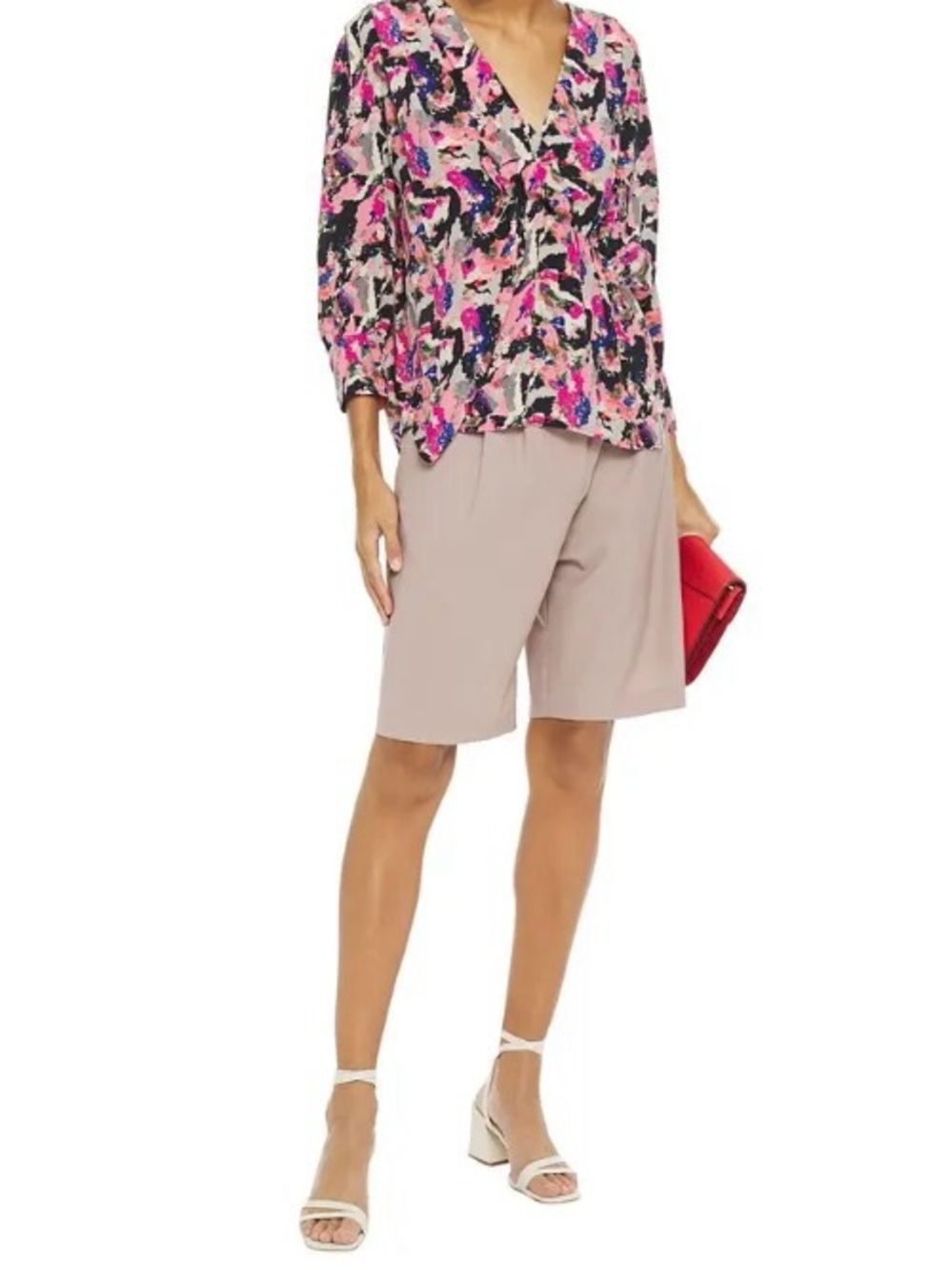 IRO Bixie Wrap Effect Crepe De Chine Blouse Sz 34